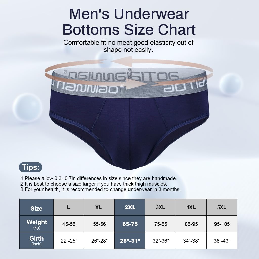 GUSTAVE 3 Pack Men's Underwear Briefs, Comfort-Fit Spandex & Fiber Blend Men Underwear Elastic Waistband Seamless, Skin-Friendly Underwear, Size 2XL for 35-39 GUSTAVE 3 Pack Men's Underwear Briefs, Comfort-Fit Spandex & Fiber Blend Men Underwear Elastic Waistband Seamless, Skin-Friendly Underwear, Size 2XL for 35-39